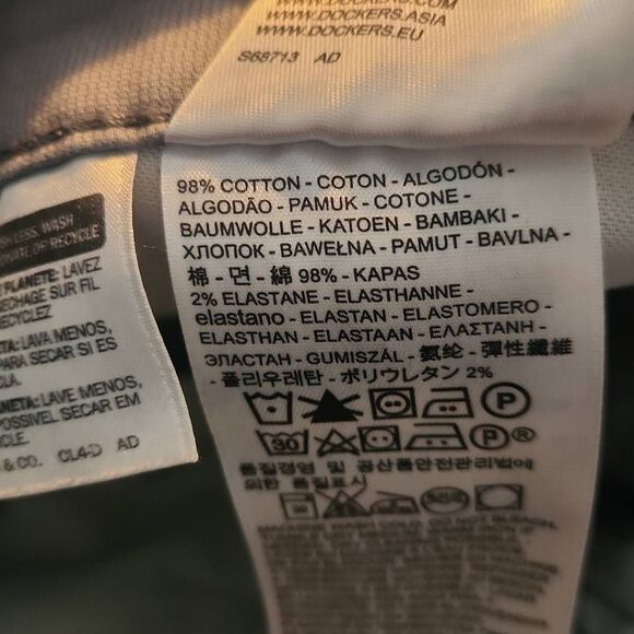 Dockers Mens Size 36x32 Gray Straight Fit Ribbed Chino Pants - Picture 4 of 8